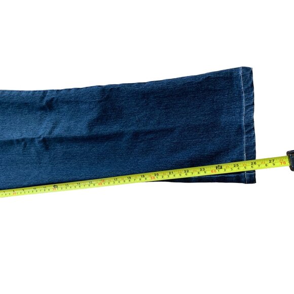 Gloria Vanderbilt Amanda Cropped Jeans Sz 12 Dark Wash Mid-Rise Straight 32”x26 - Picture 5 of 8